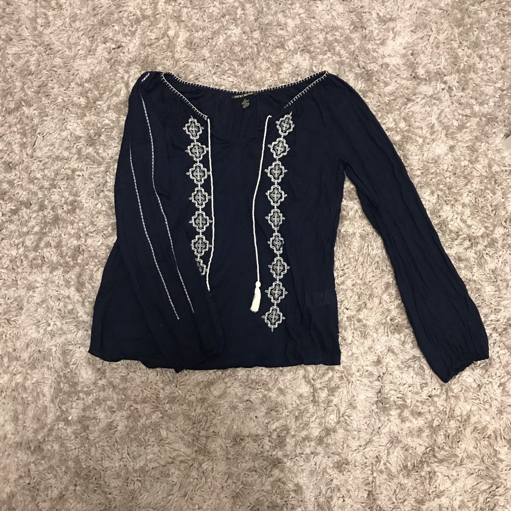 Lucky Brand Embroidered Top size M